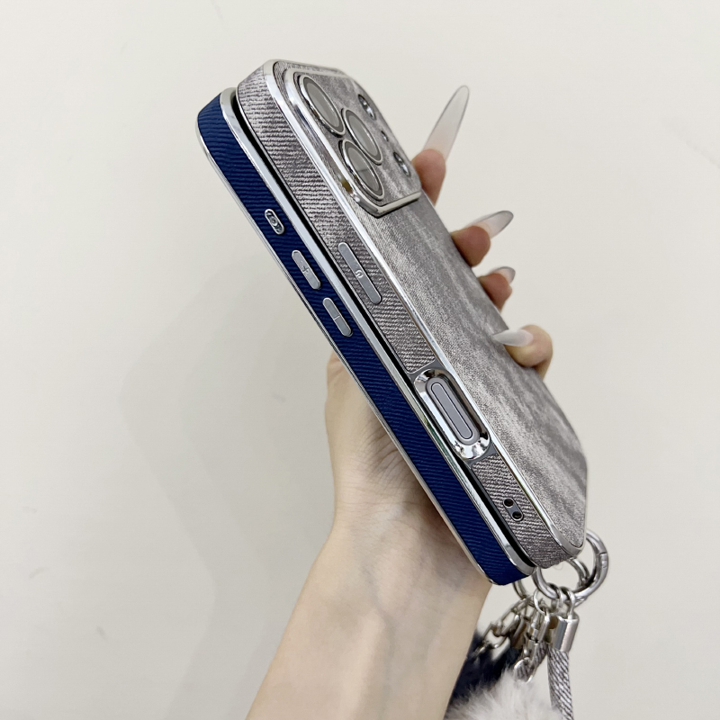 マットソフトTPUデニムテクスチャPUレザーぬいぐるみ付きラ - Phone Cases Leather のレビューと価格