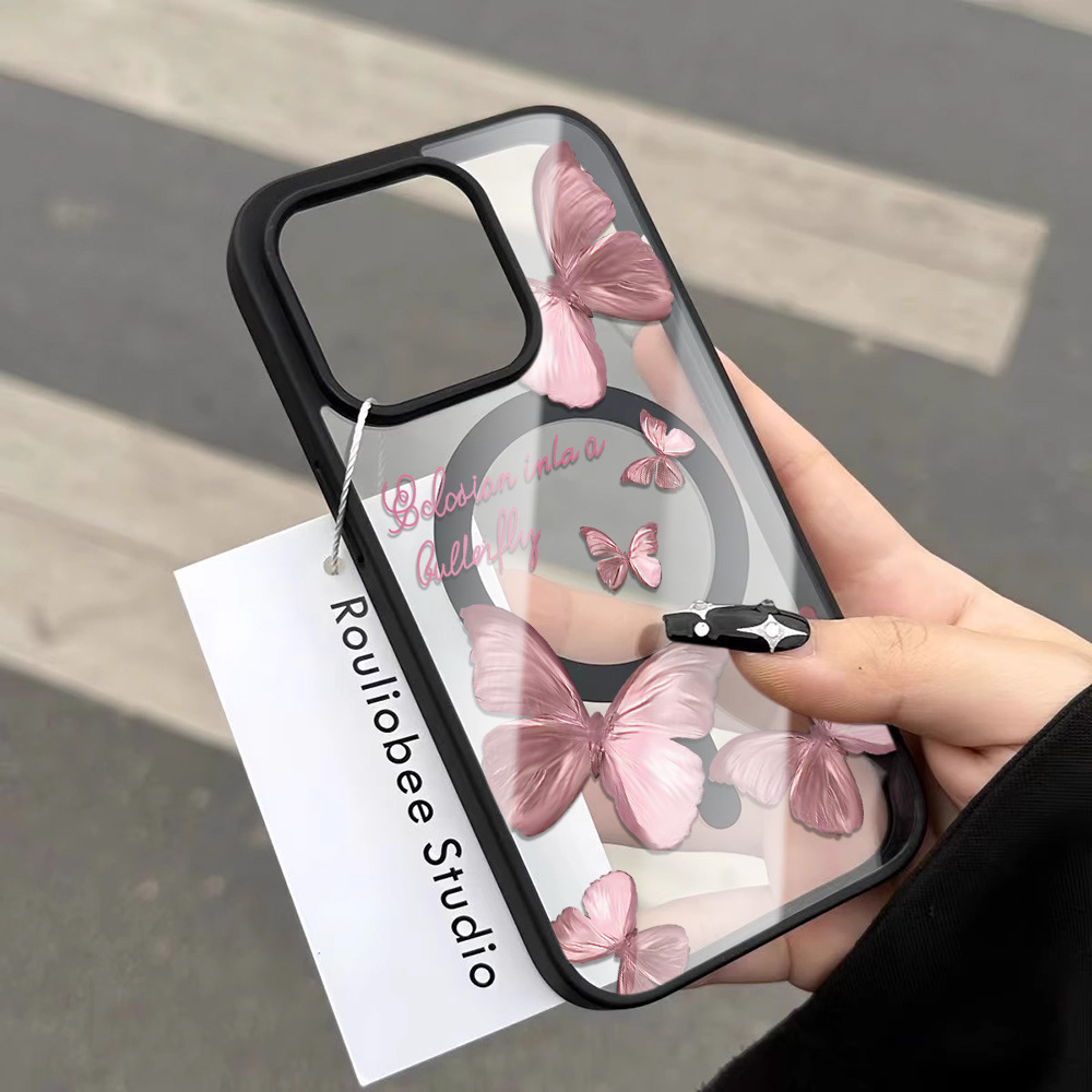 複数の粉蝶柄スマホケース iPhone 16 15 14 P - Phone Cases Magnetic のレビューと価格