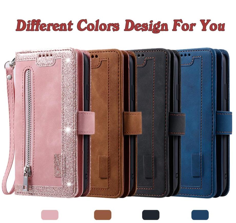 Redmi 5 plus用の9カードホルダー付きケース,ジッ - Leather Folio Wallet Case のレビューと価格
