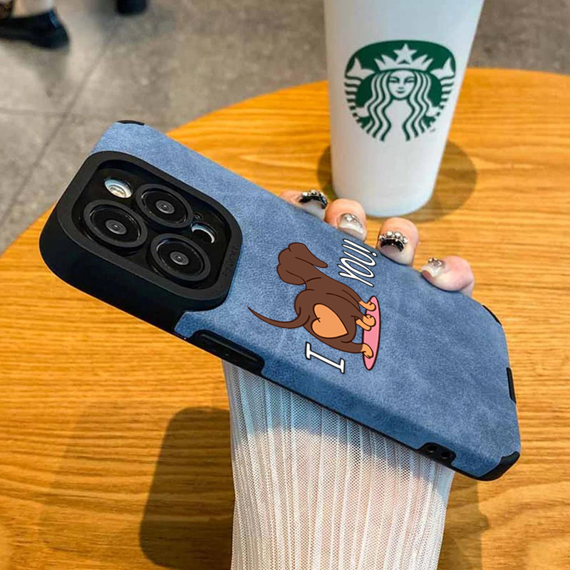 かわいいダックスフントのハート柄スマホケース iPhone  - Phone Cases Leather のレビューと価格