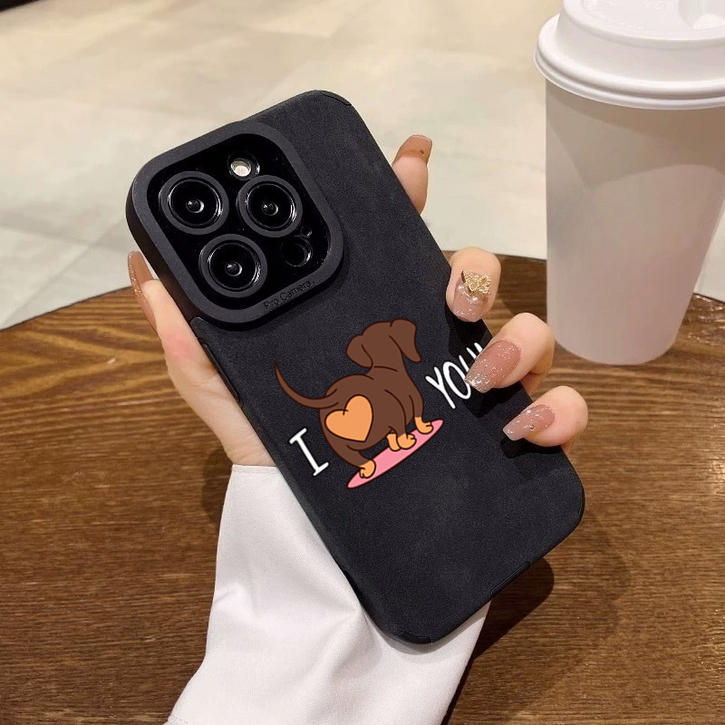 かわいいダックスフントのハート柄スマホケース iPhone  - Phone Cases Leather のレビューと価格