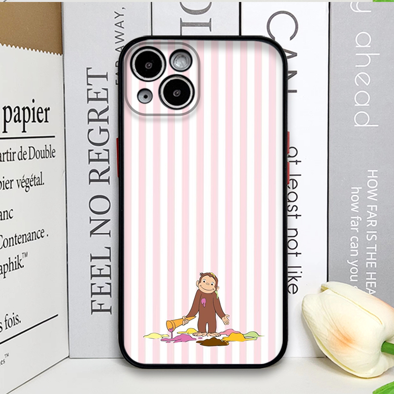 漫画風ストライプ柄の猿が猫を抱くiPhoneケース iPho - Phone Cases Iphone 16 Pro のレビューと価格